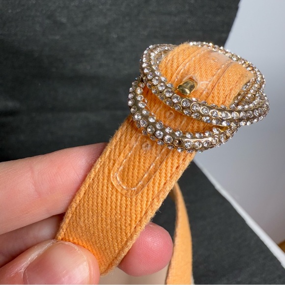 Stuart Weitzman - Orange Espadrille Crystal Strap Wedges - Size US 8.5 - Picture 7 of 11